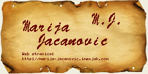 Marija Jacanović vizit kartica